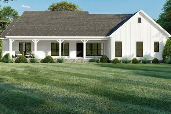 Exterior - Rear Elevation for Farmhouse House Plan #923-157 - 4 bed, 2.5 bath