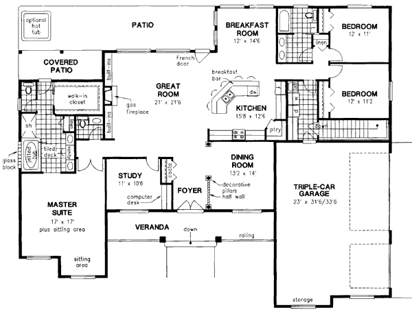 Country Floor Plan - Main Floor Plan #18-328