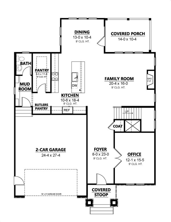 Modern Floor Plan - Main Floor Plan #1080-24