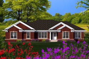 Ranch Exterior - Front Elevation Plan #70-1165