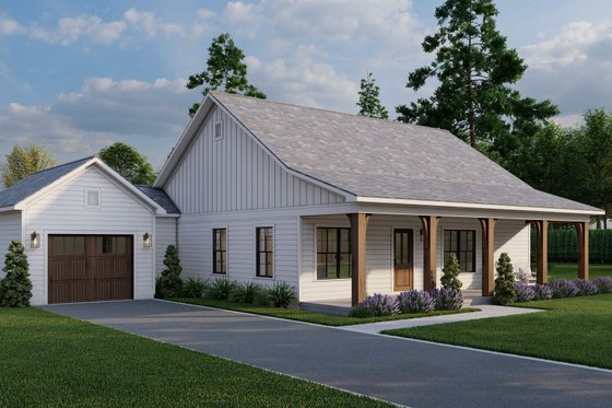 Exterior - Front Elevation 4 for Farmhouse House Plan #17-3448 - 3 bed, 2 bath