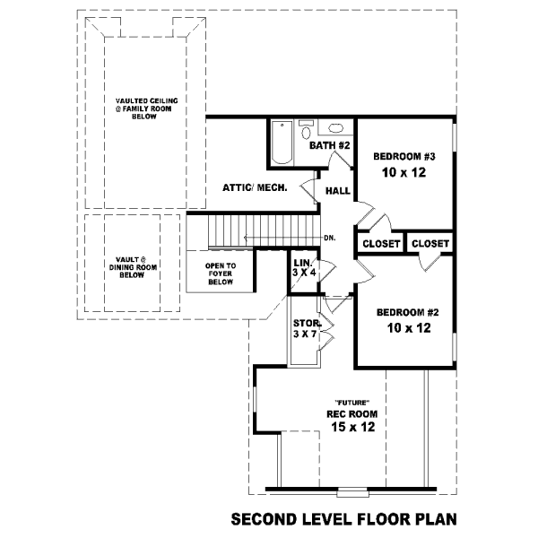 Floor Plan - Upper Floor for Traditional House Plan #81-13869 - 3 bed, 2.5 bath