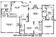 European Style House Plan - 4 Beds 3.5 Baths 3121 Sq/Ft Plan #81-1054 