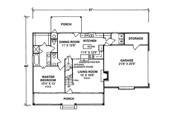 Traditional house plan style, floor plan