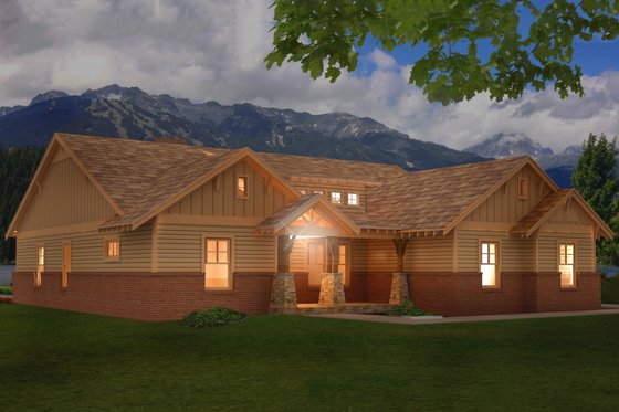 Exterior - Front Elevation 3 for Craftsman House Plan #932-4 - 3 bed, 2.5 bath
