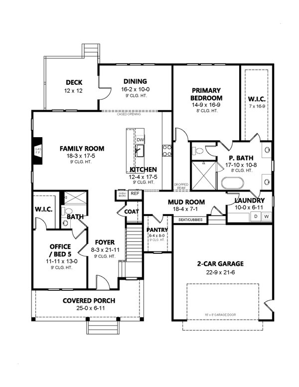Country Floor Plan - Main Floor Plan #1080-12