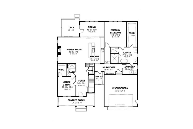 Architectural House Design - Floor Plan - Main Floor for Country House Plan #1080-12 - 4 bed, 4 bath