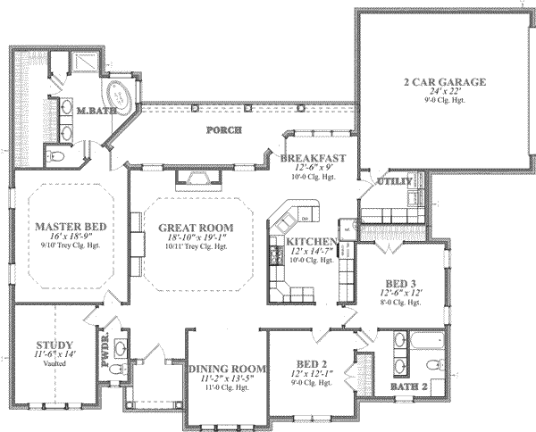 European Floor Plan - Main Floor Plan #63-119