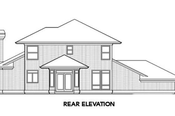 Exterior - Rear Elevation for Prairie House Plan #48-324 - 3 bed, 2.5 bath