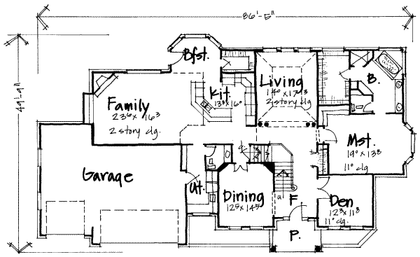 Traditional Floor Plan - Main Floor Plan #308-188