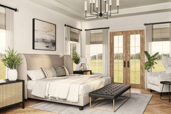 Interior - Master Bedroom for Farmhouse House Plan #119-451 - 3 bed, 2 bath
