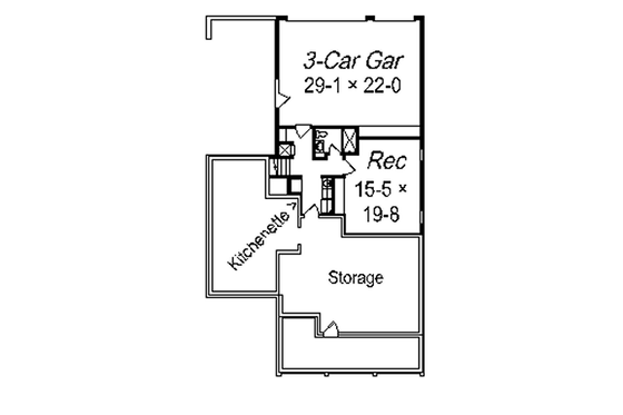 Floor Plan - Lower Floor for Southern House Plan #329-318 - 4 bed, 4.5 bath