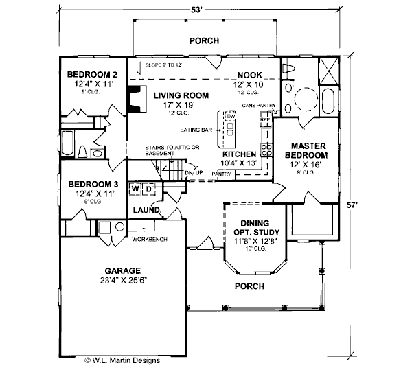 House Plan Design - Traditional Floor Plan - Main Floor Plan #20-382