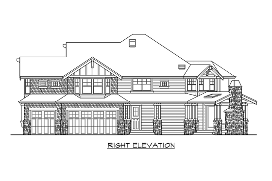 Exterior - Other Elevation 2 for Craftsman House Plan #132-186 - 4 bed, 3.5 bath