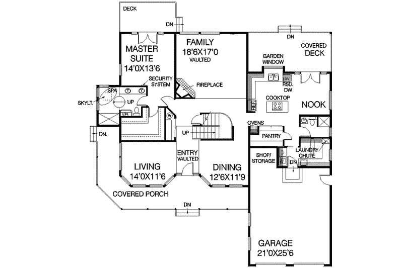 Home Plan - Floor Plan - Main Floor for Traditional House Plan #60-236 - 5 bed, 4 bath