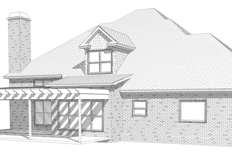 Home Plan - Exterior - Rear Elevation 1 for European House Plan #63-347 - 4 bed, 3 bath