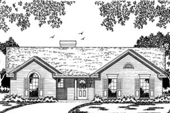 Exterior - Front Elevation for Traditional House Plan #42-106 - 3 bed, 2 bath