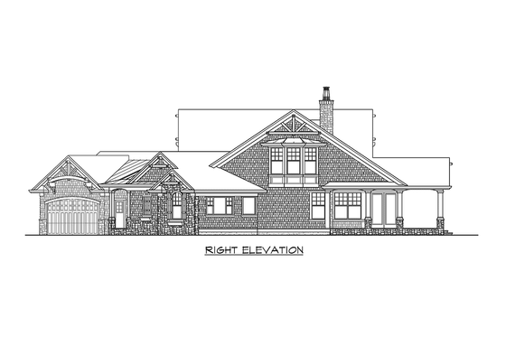 Exterior - Other Elevation 3 for Craftsman House Plan #132-211 - 4 bed, 4 bath