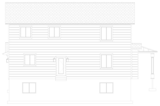 Exterior - Rear Elevation 2 for Farmhouse House Plan #1060-250 - 3 bed, 2.5 bath