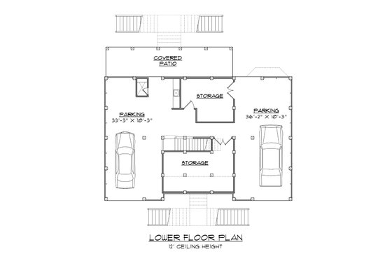 Floor Plan - Lower Floor for Beach House Plan #1054-68 - 4 bed, 3.5 bath