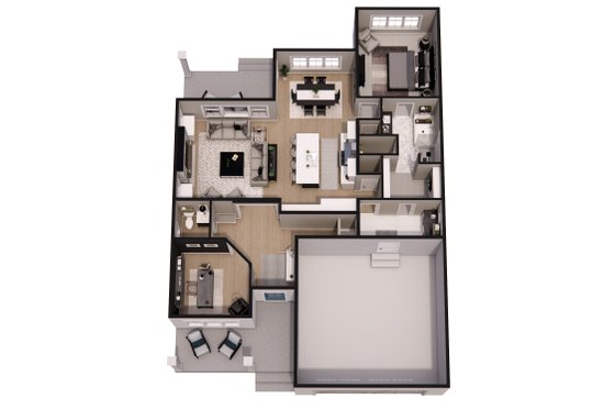 Floor Plan - Main Floor 1 for Craftsman House Plan #51-1406 - 3 bed, 2.5 bath