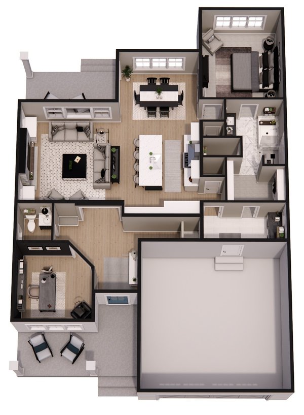 Craftsman Floor Plan - Main Floor Plan #51-1406