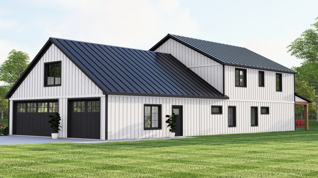 Exterior - Rear Elevation for Barndominium House Plan #1064-313 - 5 bed, 3 bath