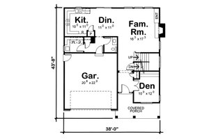 Floor Plan - Main Floor for Traditional House Plan #20-2060 - 3 bed, 2.5 bath