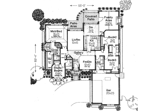 Floor Plan - Main Floor for Traditional House Plan #310-782 - 4 bed, 3 bath