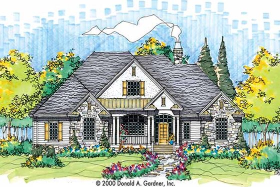 Exterior - Front Elevation 4 for Country House Plan #929-556 - 4 bed, 3 bath