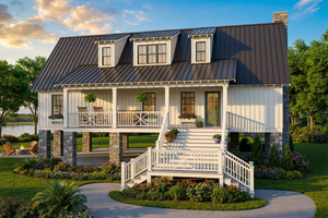 Cottage Exterior - Front Elevation Plan #17-2344