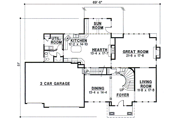 European Floor Plan - Main Floor Plan #67-615