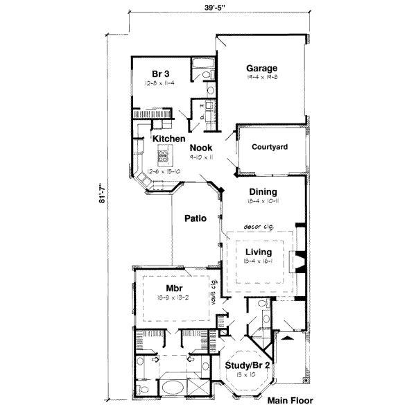 European Floor Plan - Main Floor Plan #312-336