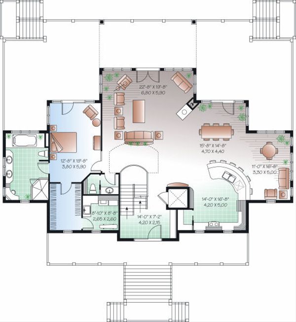 Home Plan - Beach Floor Plan - Main Floor Plan #23-854