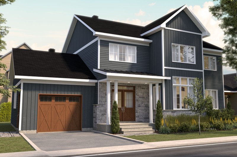 Architectural House Design - Exterior - Front Elevation 3 for Country House Plan #23-2801 - 3 bed, 1.5 bath