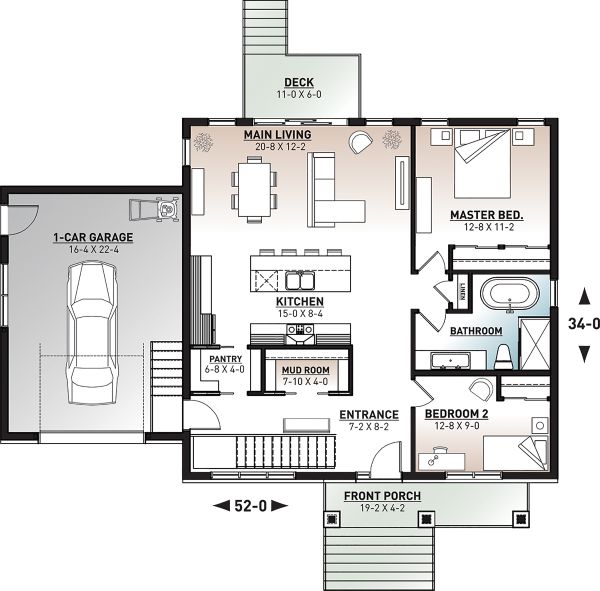 Craftsman Floor Plan - Main Floor Plan #23-2728