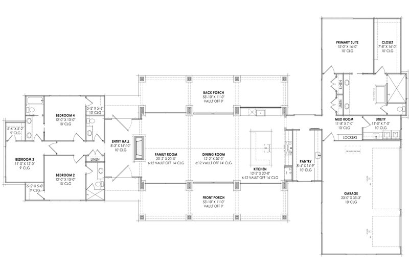 House Design - Floor Plan - Main Floor for Modern House Plan #1096-58 - 4 bed, 3.5 bath