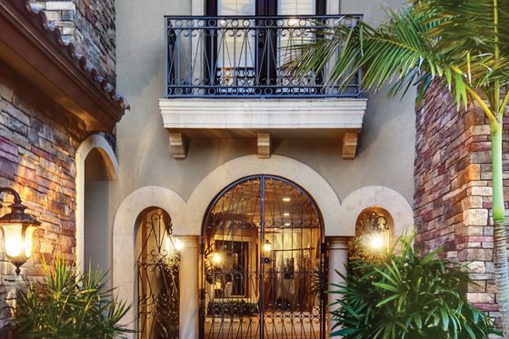 Exterior - Front Elevation 4 for Mediterranean House Plan #930-21 - 4 bed, 5 bath