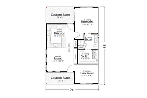 Floor Plan - Main Floor for Modern House Plan #1099-17 - 1 bed, 1 bath