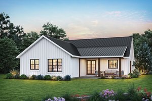 Exterior - Rear Elevation for Farmhouse House Plan #48-1066 - 3 bed, 2.5 bath