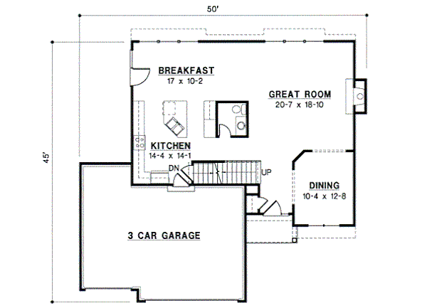 Traditional Floor Plan - Main Floor Plan #67-495
