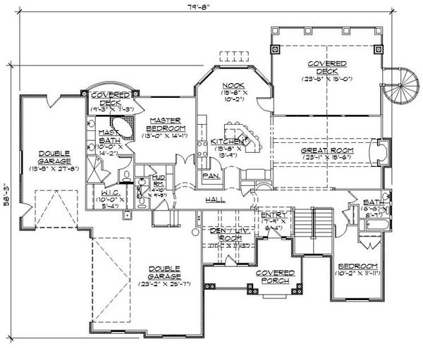 Craftsman Floor Plan - Main Floor Plan #5-259
