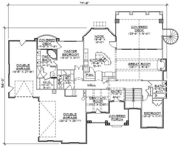 House Plan Design - Craftsman Floor Plan - Main Floor Plan #5-259