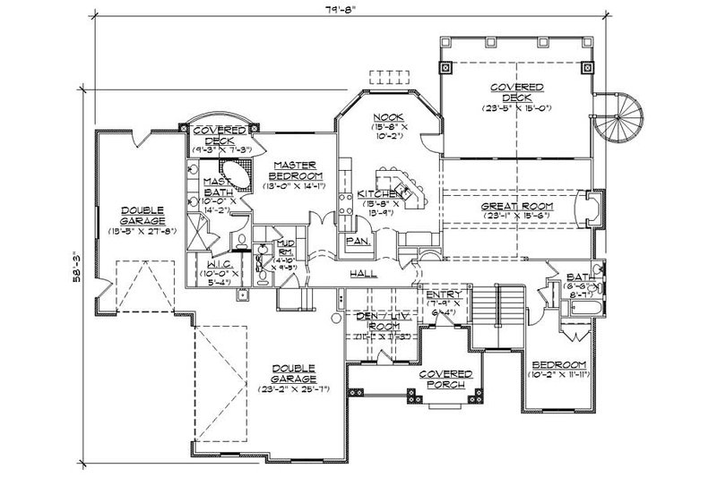 Craftsman Style House Plan - 4 Beds 4.5 Baths 2037 Sq/Ft Plan #5-259 ...