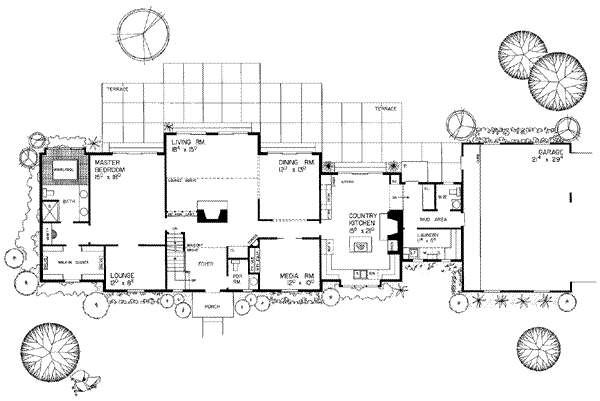 House Blueprint - Traditional Floor Plan - Main Floor Plan #72-300