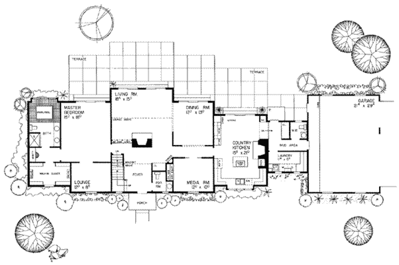 Home Plan - Floor Plan - Main Floor for Traditional House Plan #72-300 - 3 bed, 5 bath