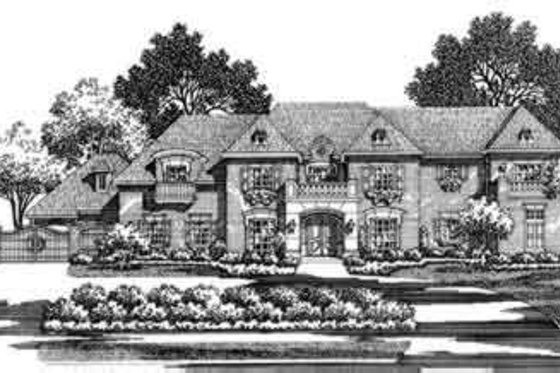 Exterior - Front Elevation for European House Plan #141-161 - 5 bed, 5 bath