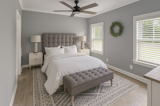 Interior - Master Bedroom for Farmhouse House Plan #44-263 - 3 bed, 2 bath