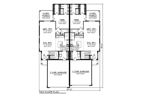 Floor Plan - Main Floor for Ranch House Plan #70-1475 - 6 bed, 4 bath