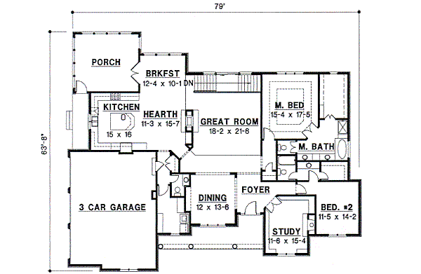 Traditional Floor Plan - Main Floor Plan #67-389